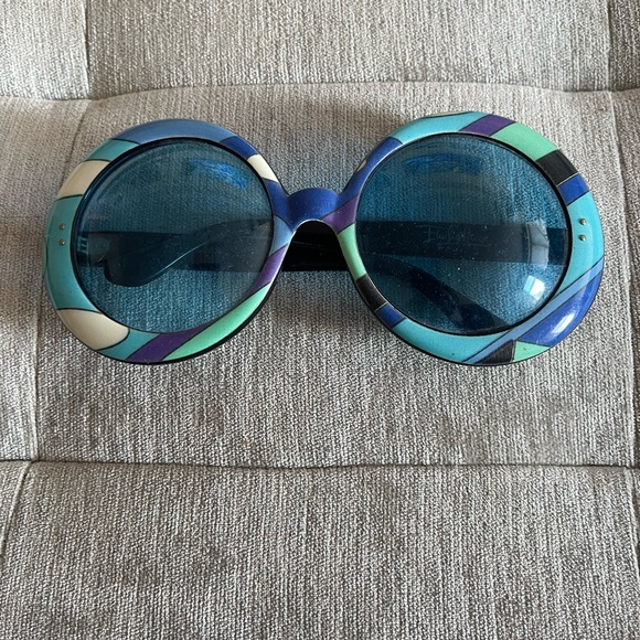 🔥 🕶 EMILIO PUCCI 1960s Vintage Round Sunglasses - Picture 1 of 7
